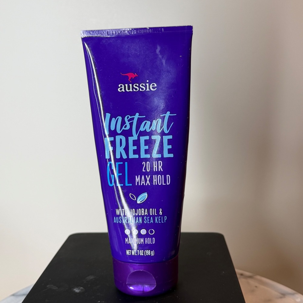 Aussie Instant Freeze Gel‎ 20 HR Max Hold with Jojoba Oil & Sea Kelp 7oz Tube